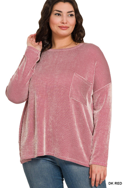 Rylan Top in Dk Red- Misses & Plus (S/M-2X/3X)