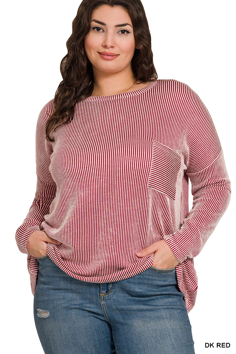 Rylan Top in Dk Red- Misses & Plus (S/M-2X/3X)