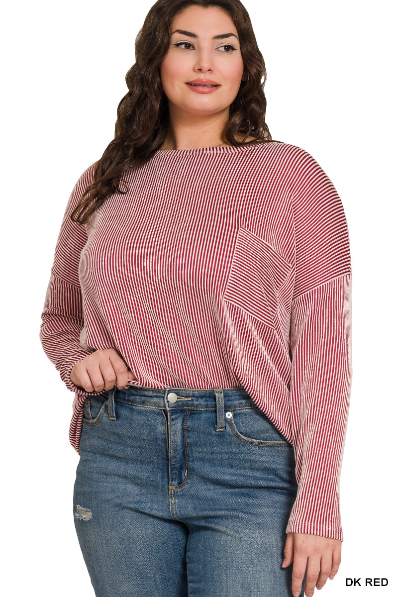 Rylan Top in Dk Red- Misses & Plus (S/M-2X/3X)