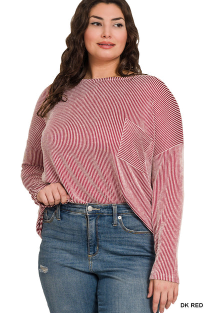 Rylan Top in Dk Red- Misses & Plus (S/M-2X/3X)