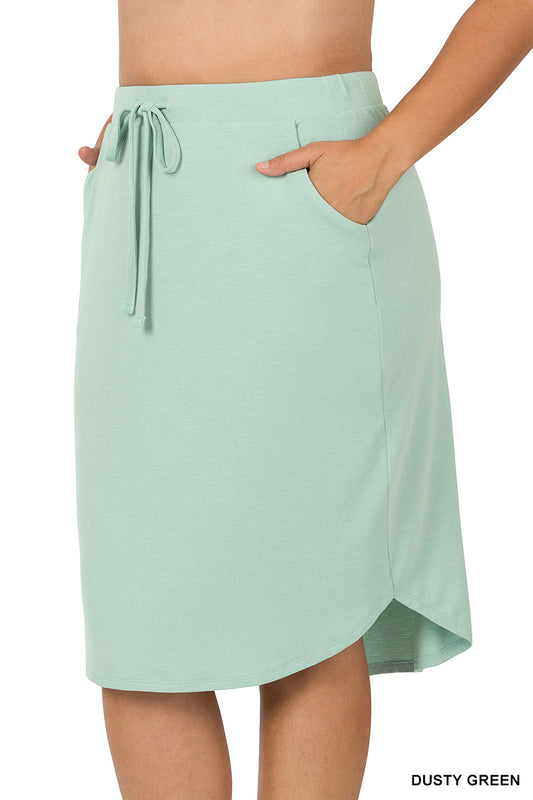 Maddie Weekender Skirt in Dusty Green- Misses and Plus (S-3X)