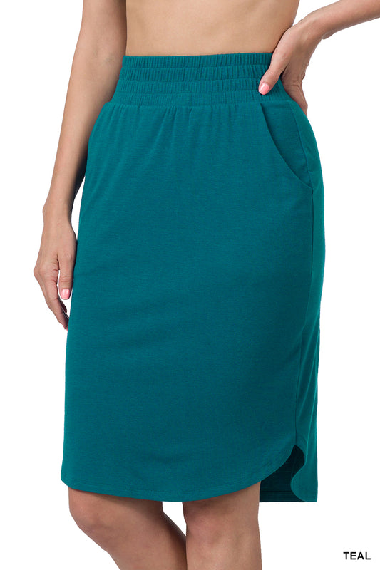 Hattie Skirt in Teal- Misses and Plus (S-3X)