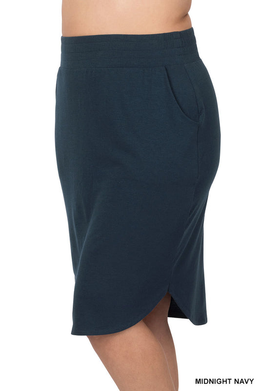 Hattie Skirt in Midnight Navy-  Plus (1X-3X)