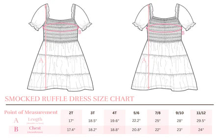Smocked Ruffle Dress in Blueberry Kisses- Girls/Tween (2T-4T)