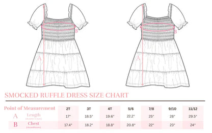 Smocked Ruffle Dress in Blueberry Kisses- Girls/Tween (2T-4T)