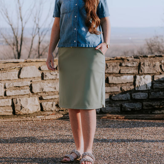 Everyday Mod Skirt in Thyme- Misses and Plus