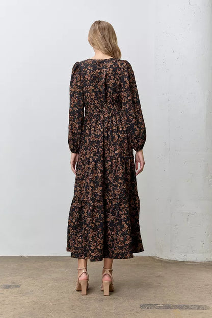 Merrin Dress in Black Multi- Misses and Plus (S-3X)