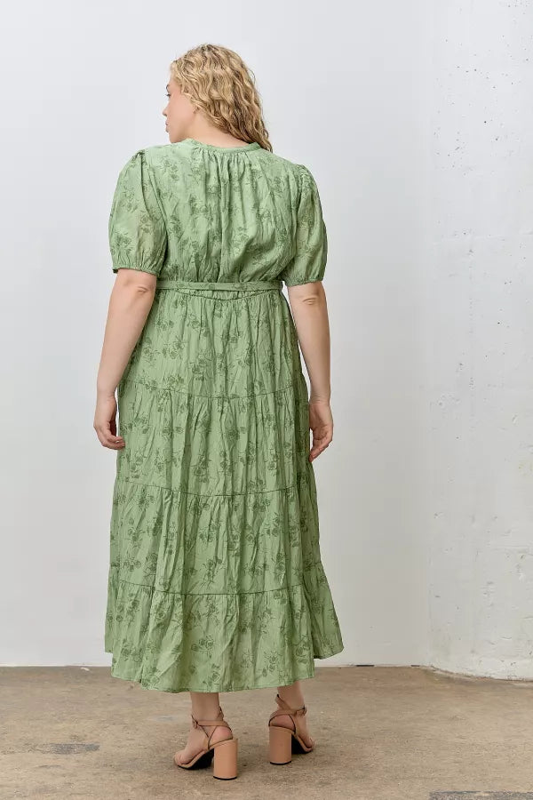 Esme Dress in Green- Plus (1X-3X)