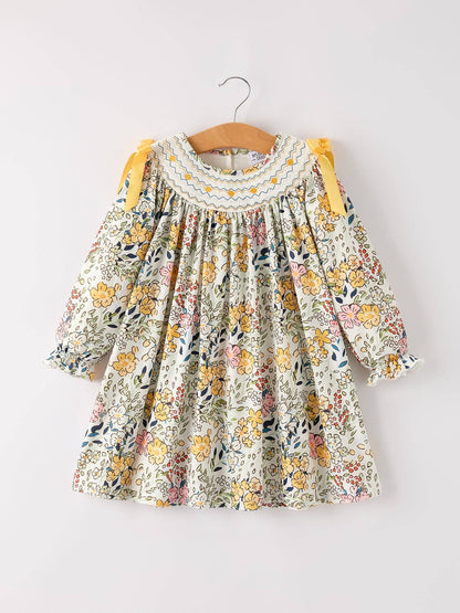 Goldie Dress in Gold Multi- Girls (2-6)
