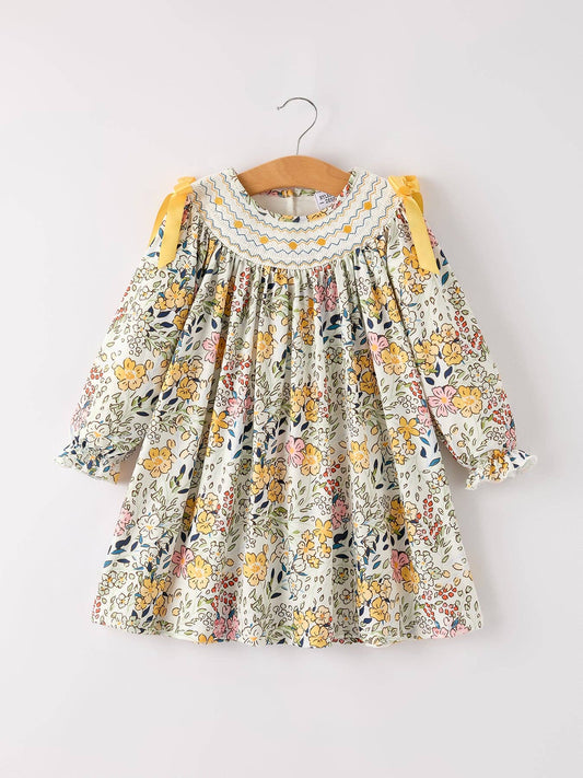 Goldie Dress in Gold Multi- Girls (2-6)