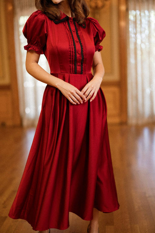 *PREORDER* Sophia Dress in Garnet- Misses and Plus (0-22W)