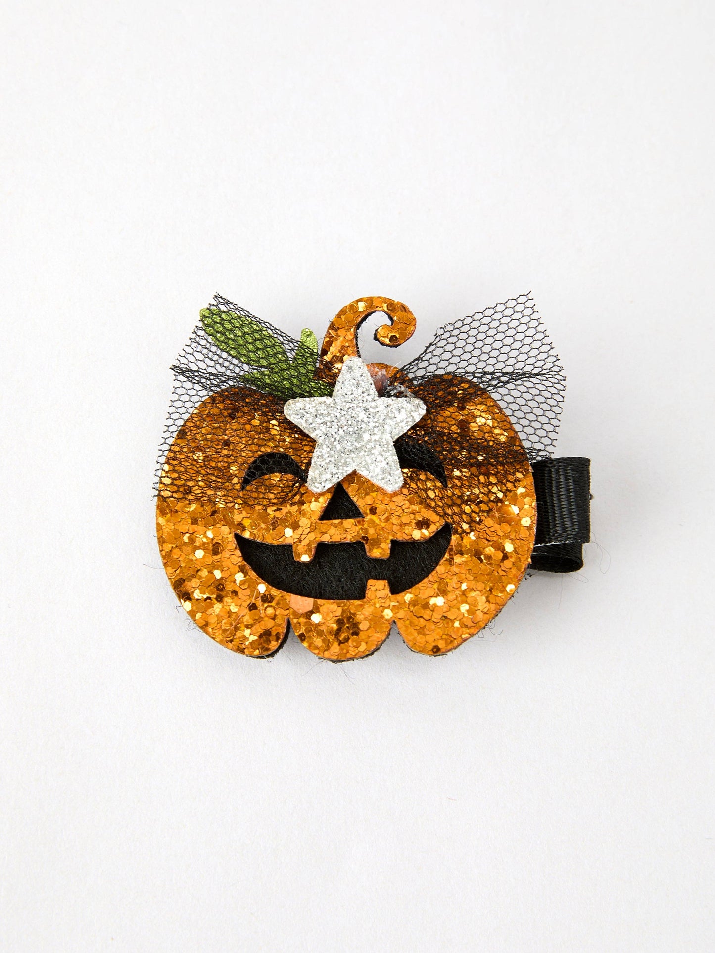 Sparkling Pumpkin Hair Clip- Hair Accessories
