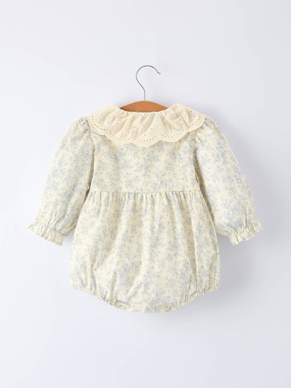 Vintage Lace Romper in Ivory- Infant Girls (6M-24M)