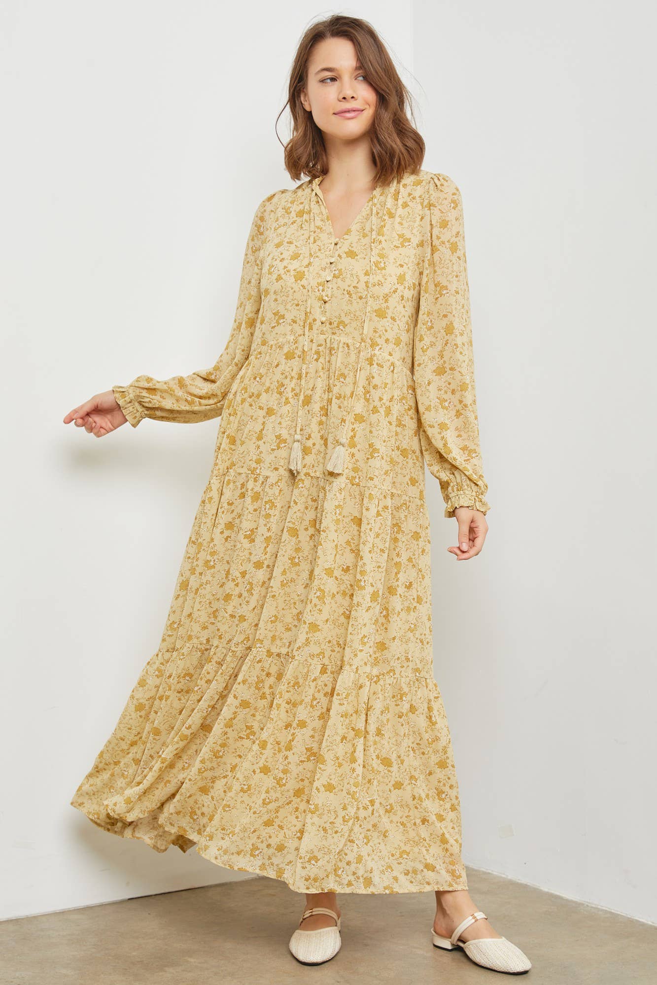 Julianna Dress in Yellow- Misses (S-L)