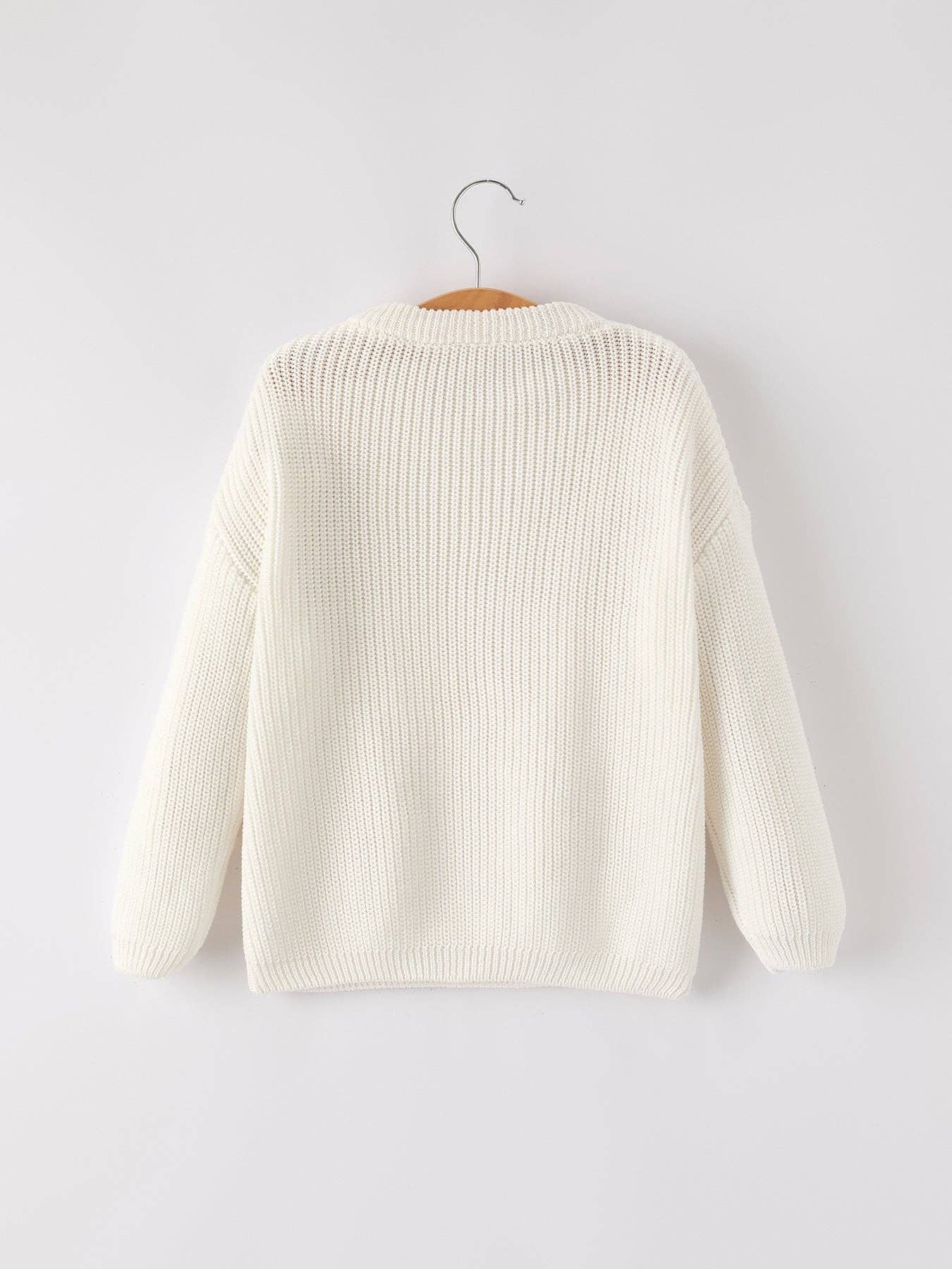 Bow Sequins Sweater in Ivory- Girls (2-8/9)