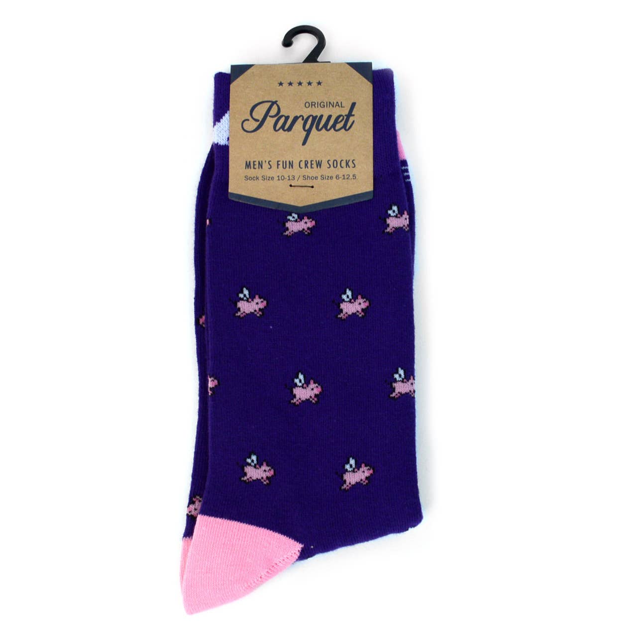 Flying Pig Socks in Plum- Men's Accessories