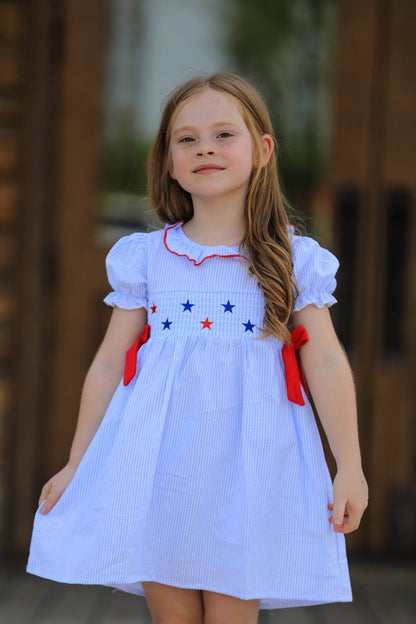 Star Dress in Blue- Girls (2-7)
