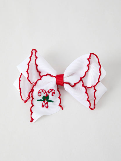 Candy Cane Bow Hair Clip- Hair Accessories