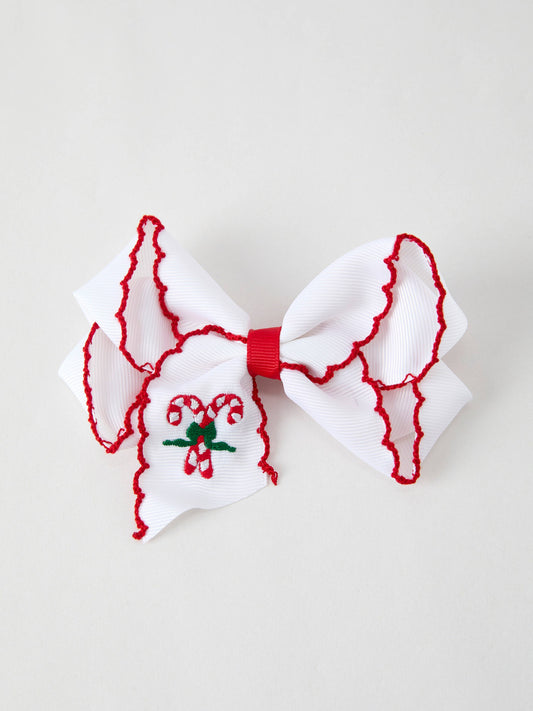 Candy Cane Bow Hair Clip- Hair Accessories