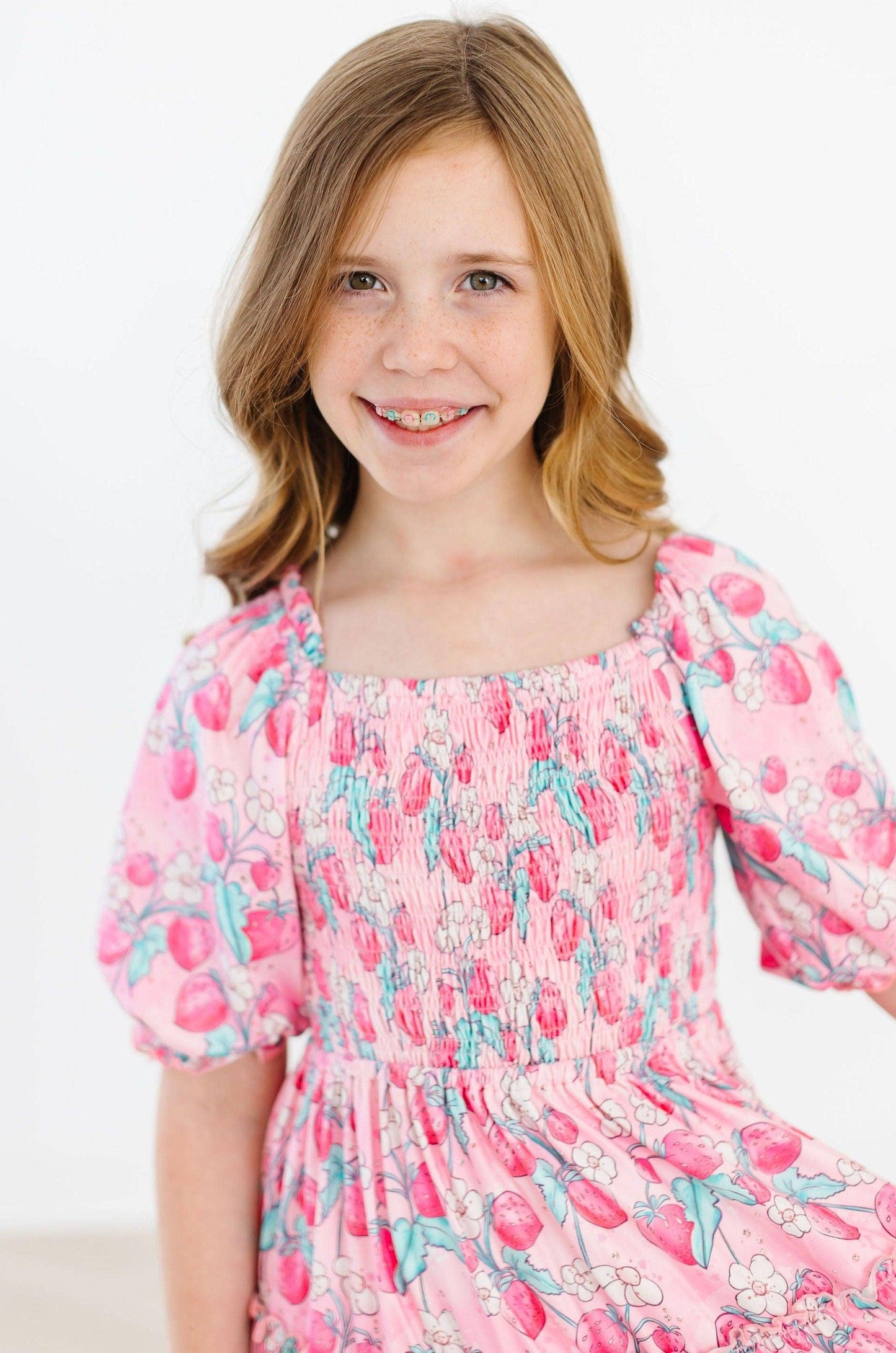 Strawberry Shortcake Smocked Dress in Pink- Girls (2T-7/8)