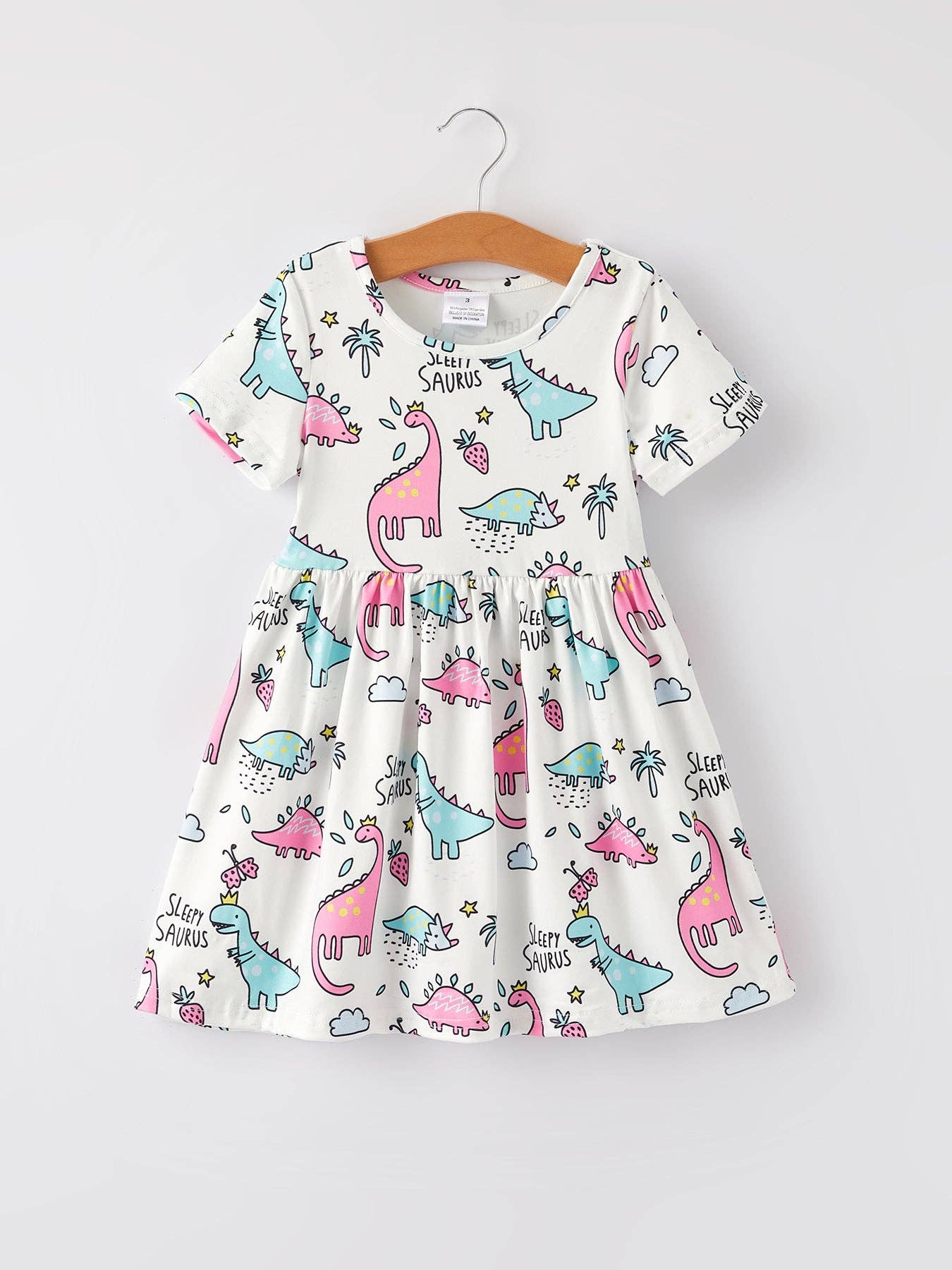 Dino Dress in Pastel Multi- Girls (6-8/9)
