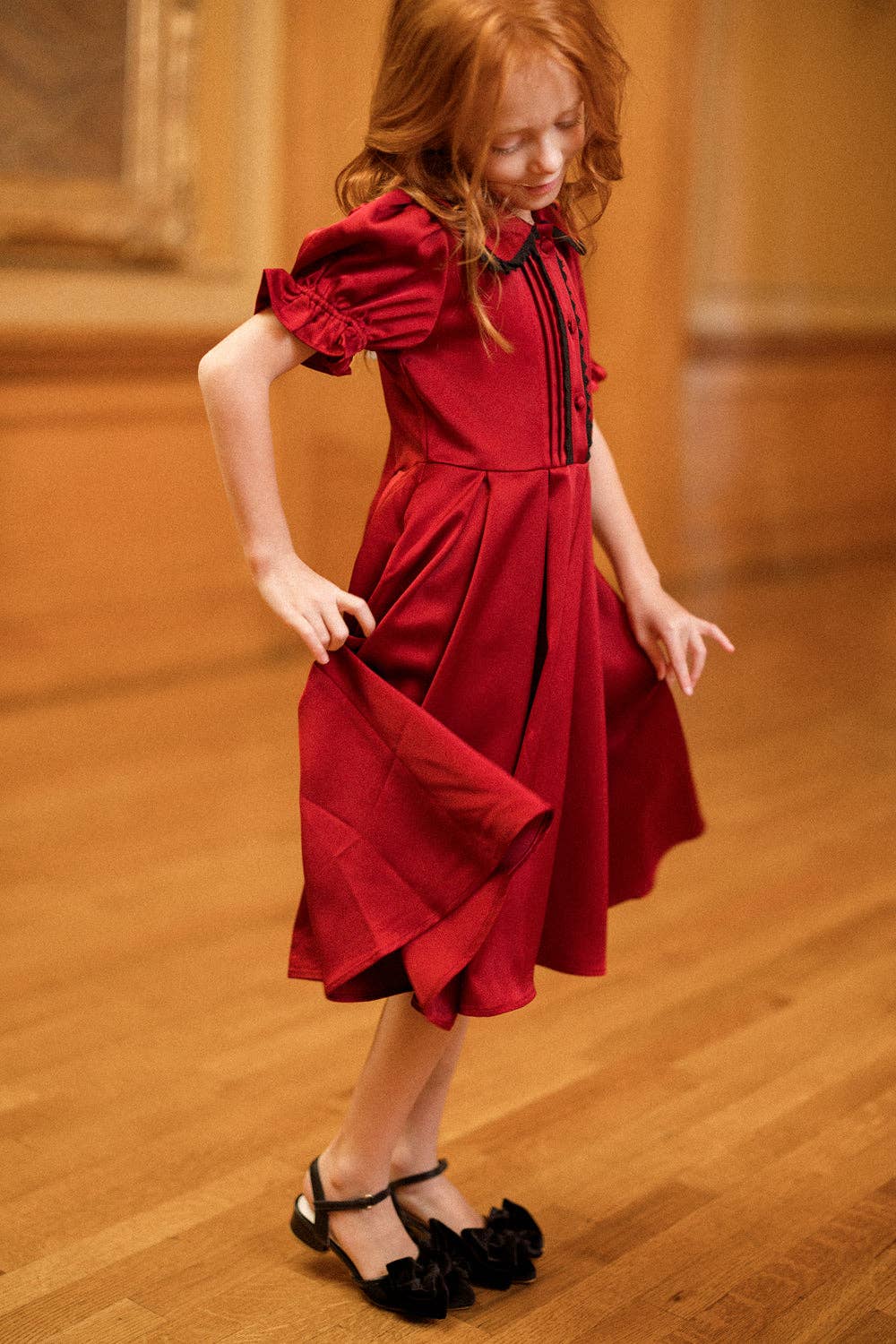 *PREORDER* Mini Sophia Dress in Garnet- Girls (2T-13/14)