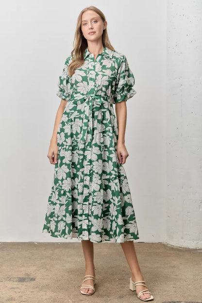 Magnolia Grove Dress in Green/Ivory- Misses (S-XL)