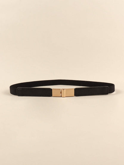 Elastic Skinny Belt in Black- Accessories