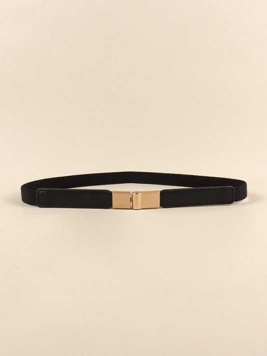 Elastic Skinny Belt in Black- Accessories