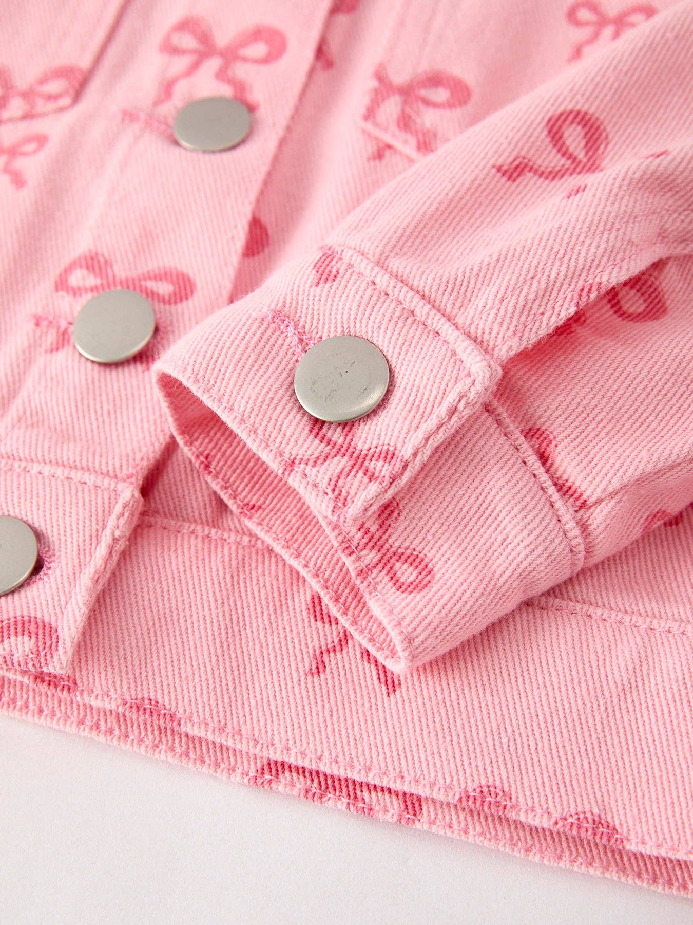 Bow Denim Jacket in Pink- Girls (2-7)