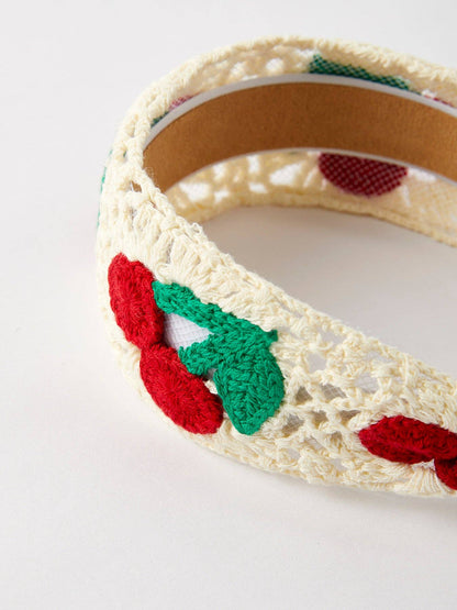 Sweet Cherry Crochet Headband- Girls