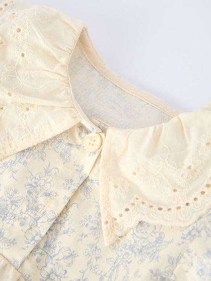 Vintage Lace Romper in Ivory- Infant Girls (6M-24M)
