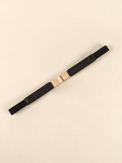 Elastic Skinny Belt in Black- Accessories