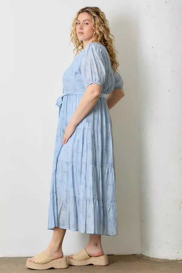 Esme Dress in Lt Blue- Plus (1X-3X)