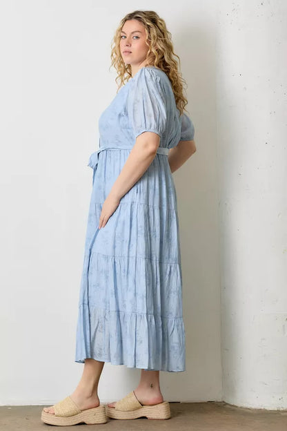 Esme Dress in Lt Blue- Plus (1X-3X)