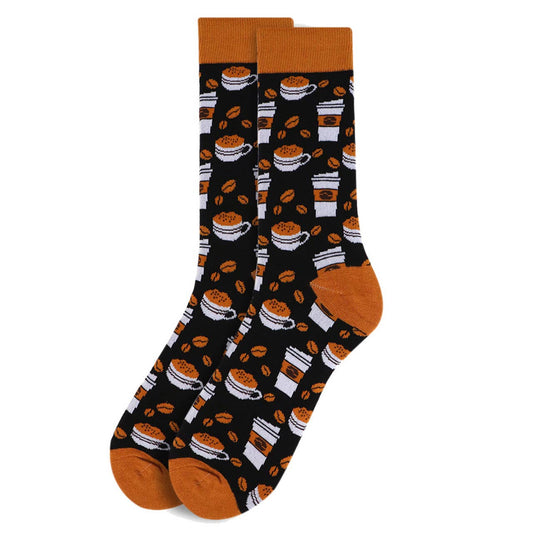 Coffee Cup Socks in Brown- Men's Accessories