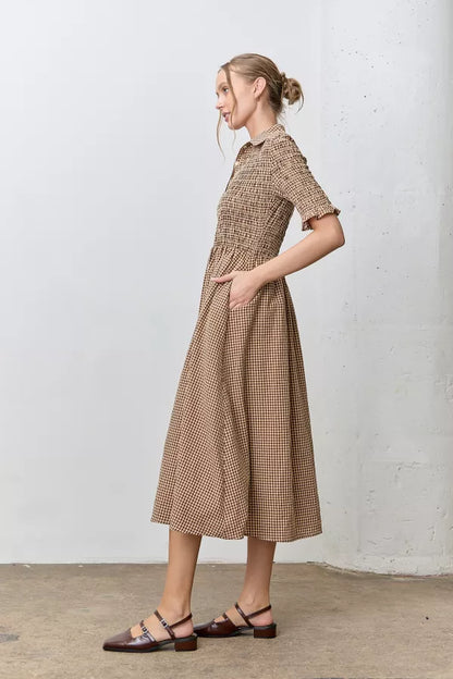 Hensley Dress in Tan/Mocha- Misses and Plus (S-3X)