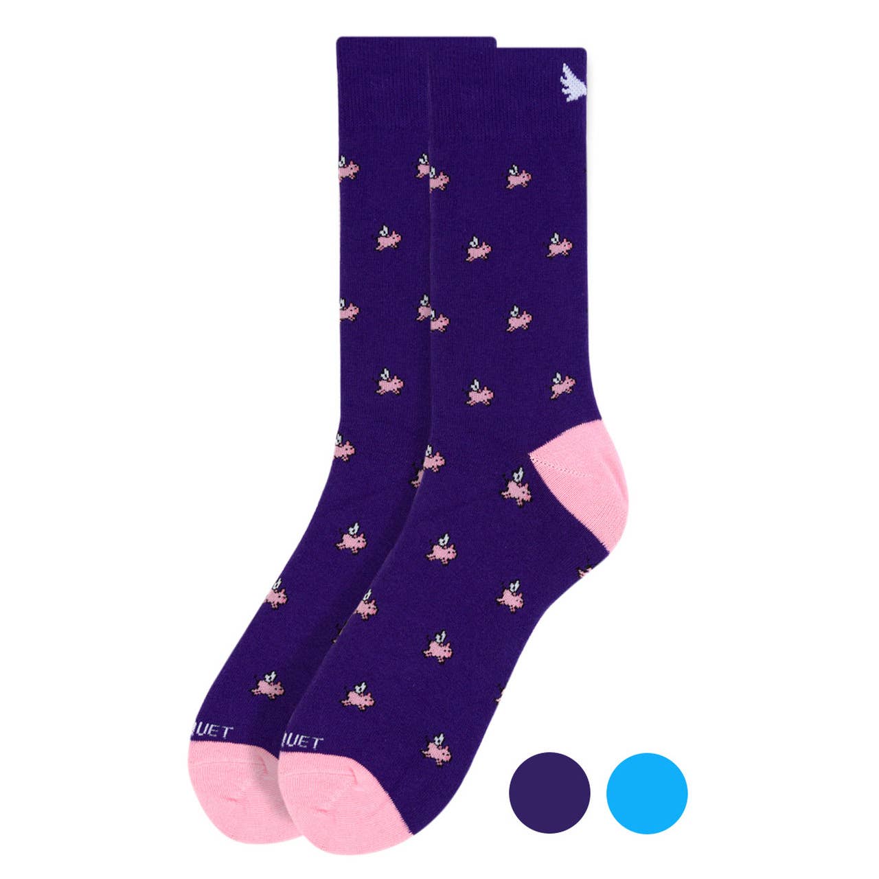 Flying Pig Socks in Plum- Men's Accessories