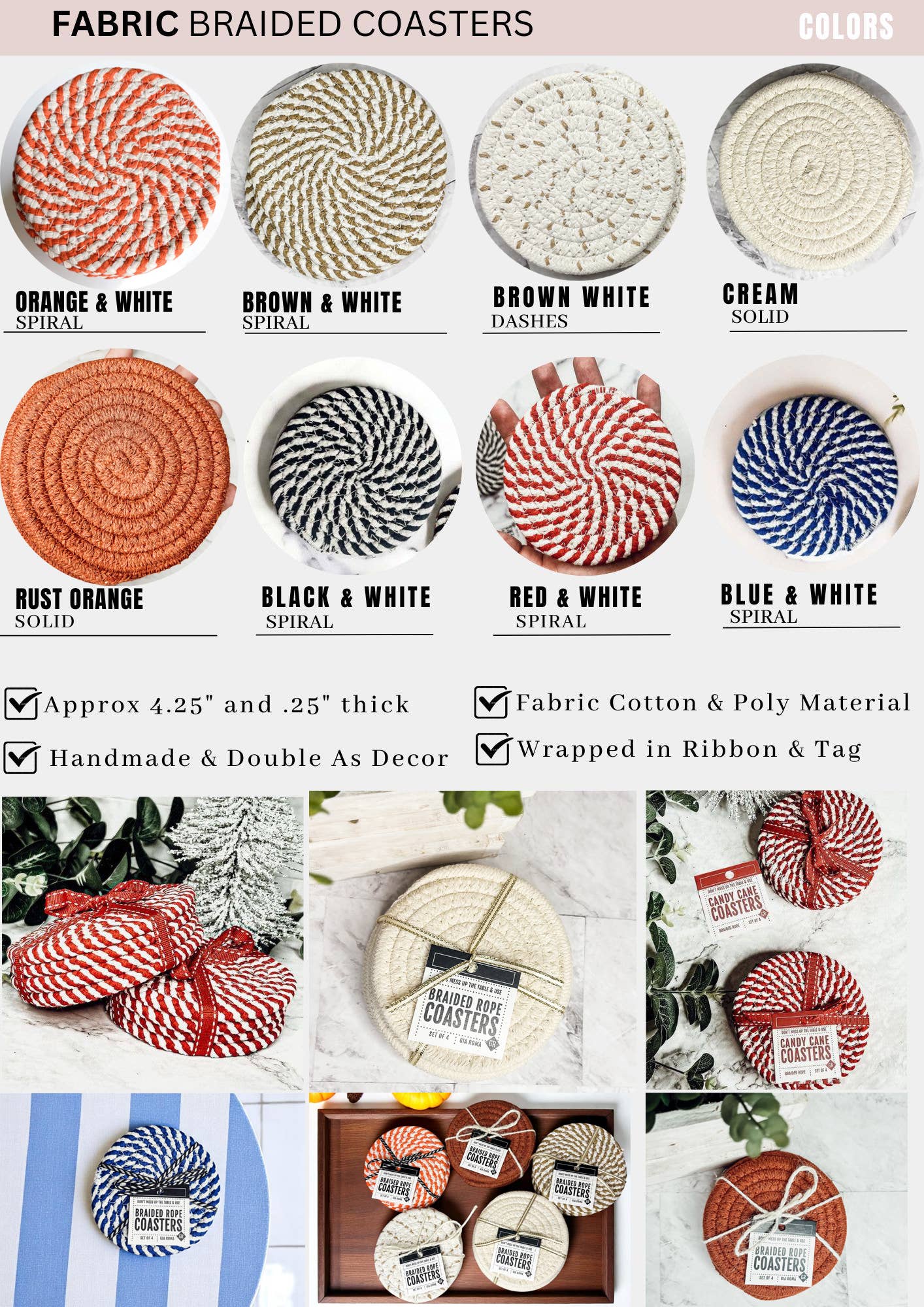 Fall Fabric Coaster Sets- Accessories