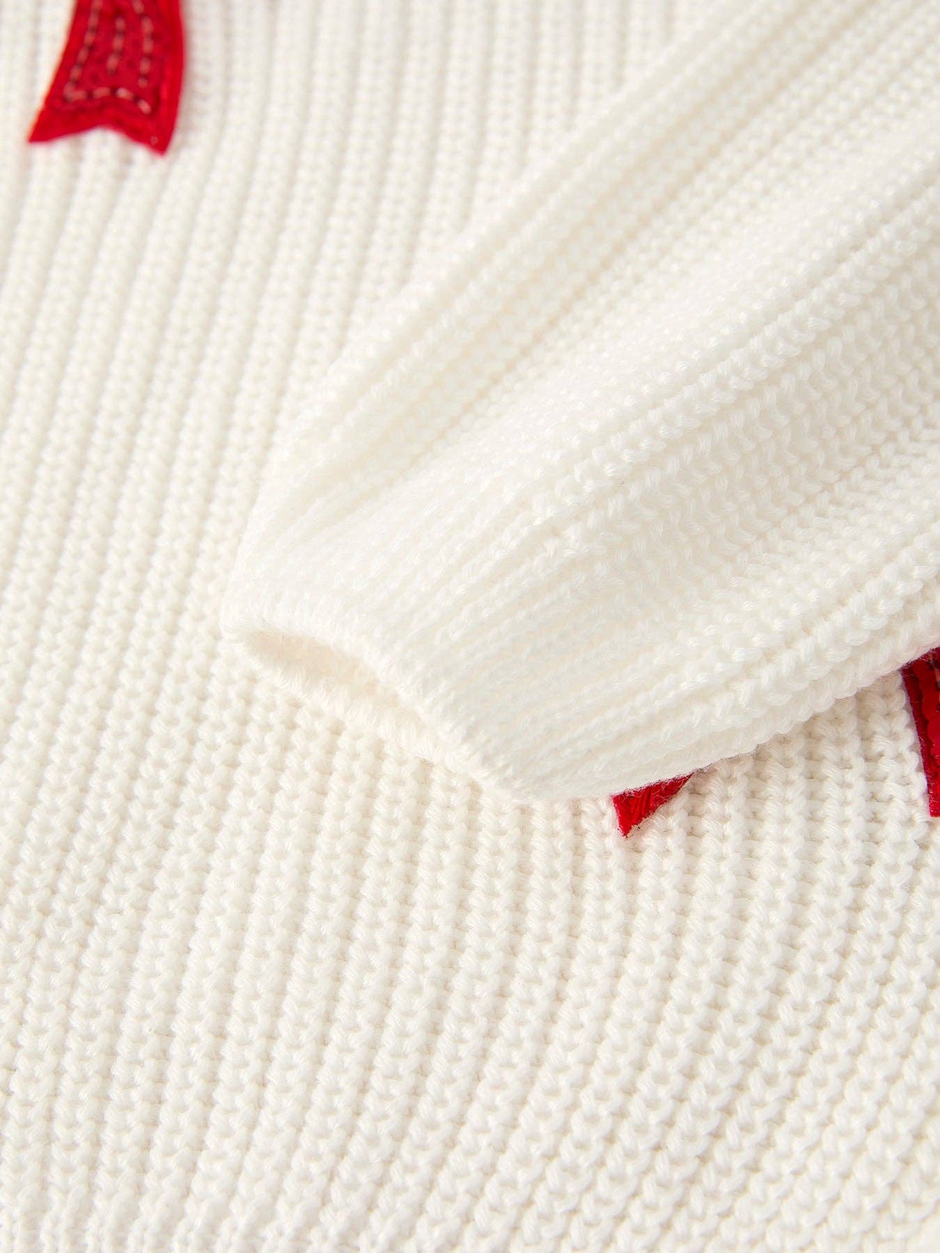 Bow Sequins Sweater in Ivory- Girls (2-8/9)
