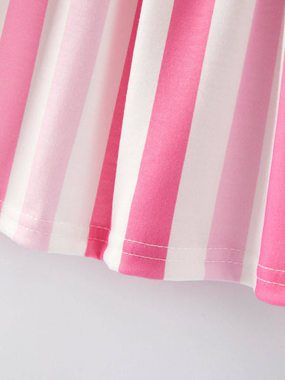 Oakley Dress in Pink & White Stripes- Tween (7-10/12)