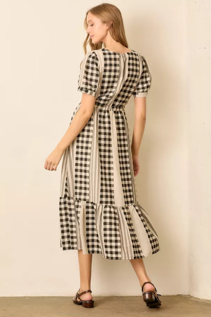 Junie Dress in Black/Ivory- Misses (S-L)