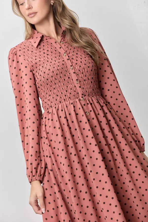 Willa Dress in Marsala/Dk Brown- Misses and Plus (S-3X)