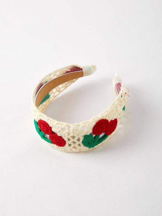 Sweet Cherry Crochet Headband- Girls