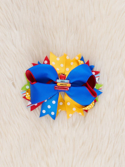 Ribbon Bow in Blue Class in Session- Girl's Accessories
