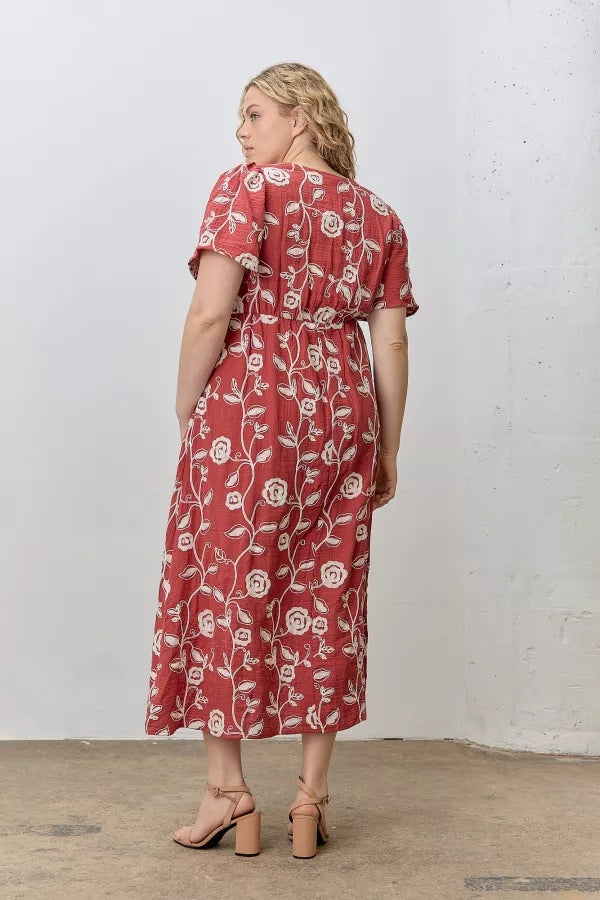 Rosewyn Dress in Berry- Plus (1X-3X)
