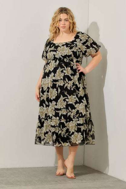 Raven Dress in Black Multi- Misses and Plus (S-3X)