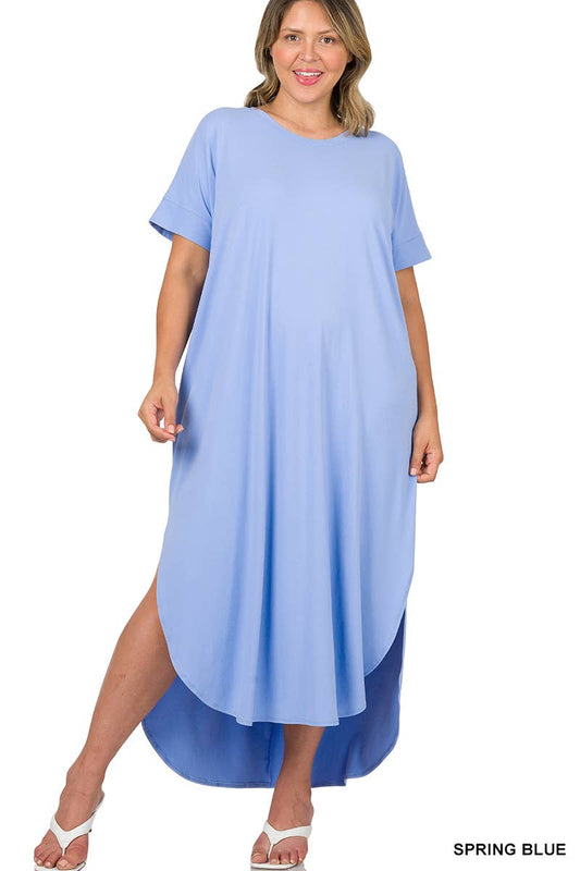Lauren Maxi Dress in Spring Blue- Plus (1X-3X)