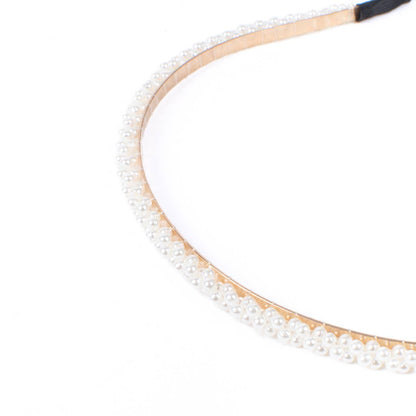 Faux White Decor Tiara Headband in Pearl- Accessories