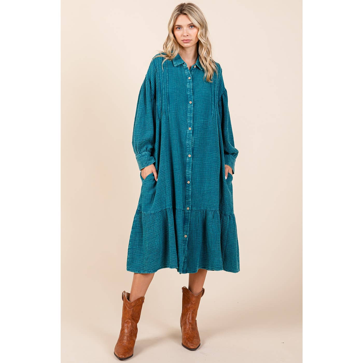 Zinnia Dress in Topaz Blue- Misses (S/M,M/L)